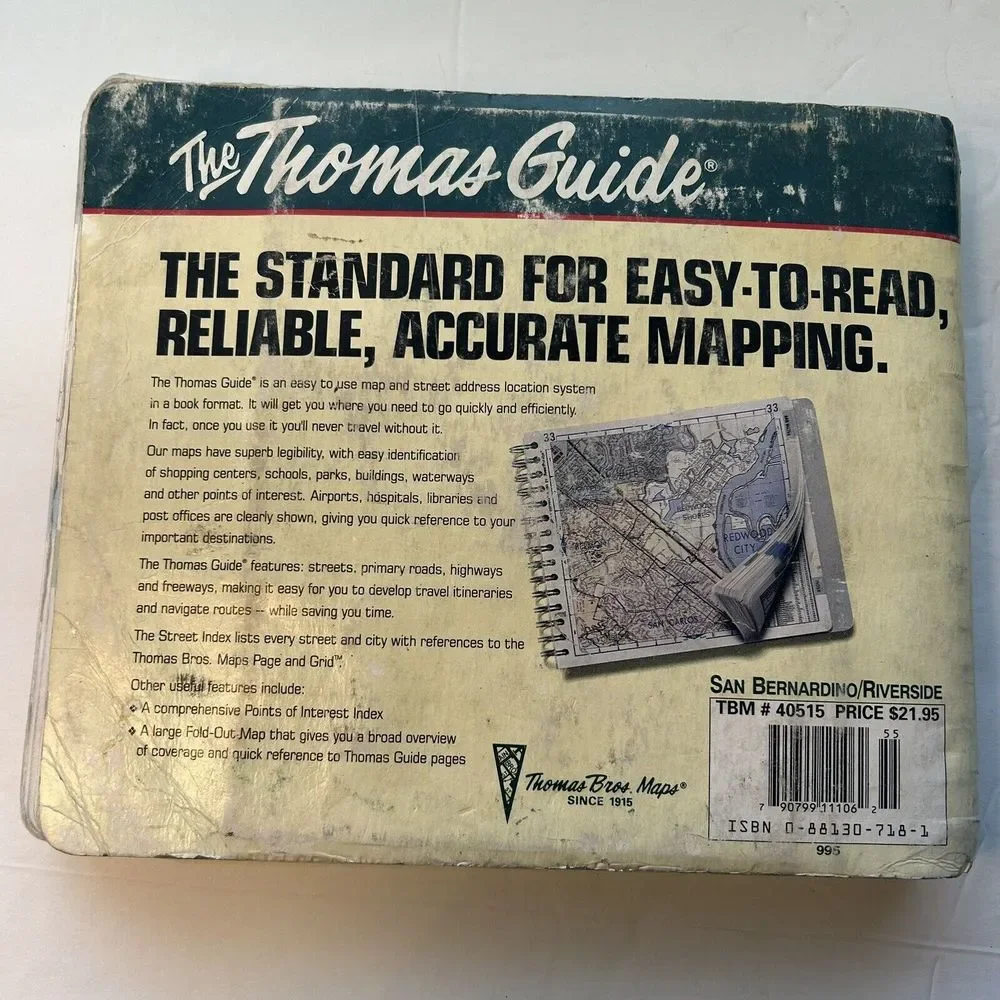 1995 San Bernardino Riverside counties California thomas guide street atlas